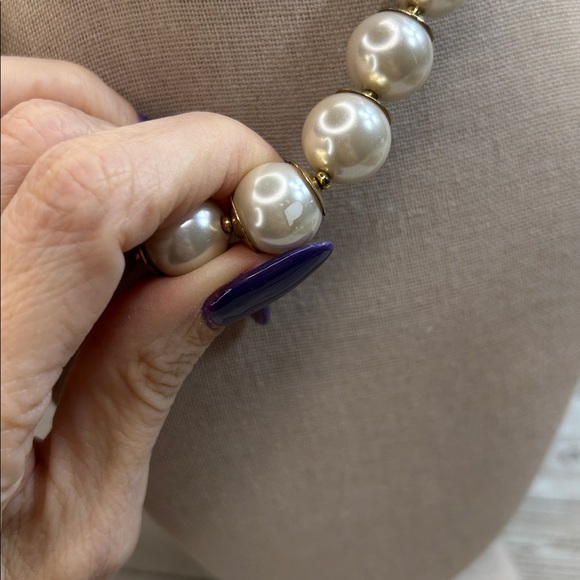 Monet Glass Pearl Necklace with Gold Accents - Picture 4 of 5